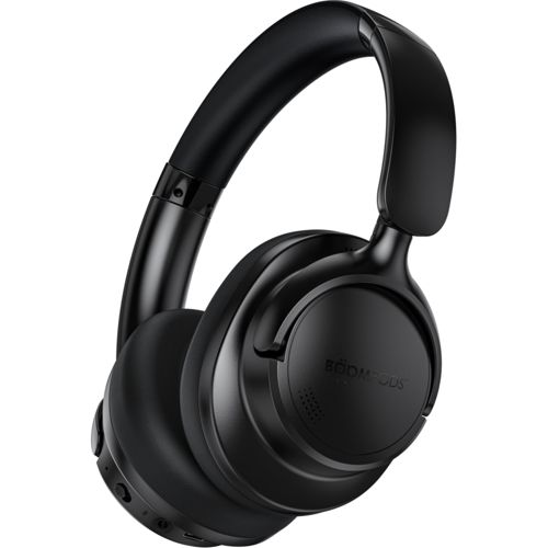 Schwarze Over-Ear-Kopfhörer mit gepolstertem Kopfbügel und Ohrmuscheln.