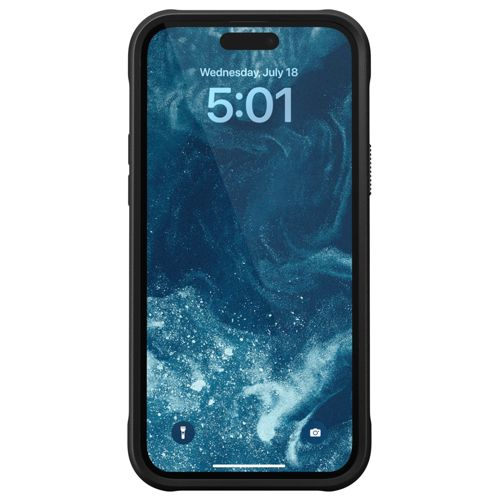 iPhone nero mostra data Mercoledì 18 Luglio e ora 5:01.
