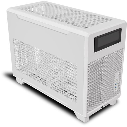 Un case per computer bianco con lati e top perforati.