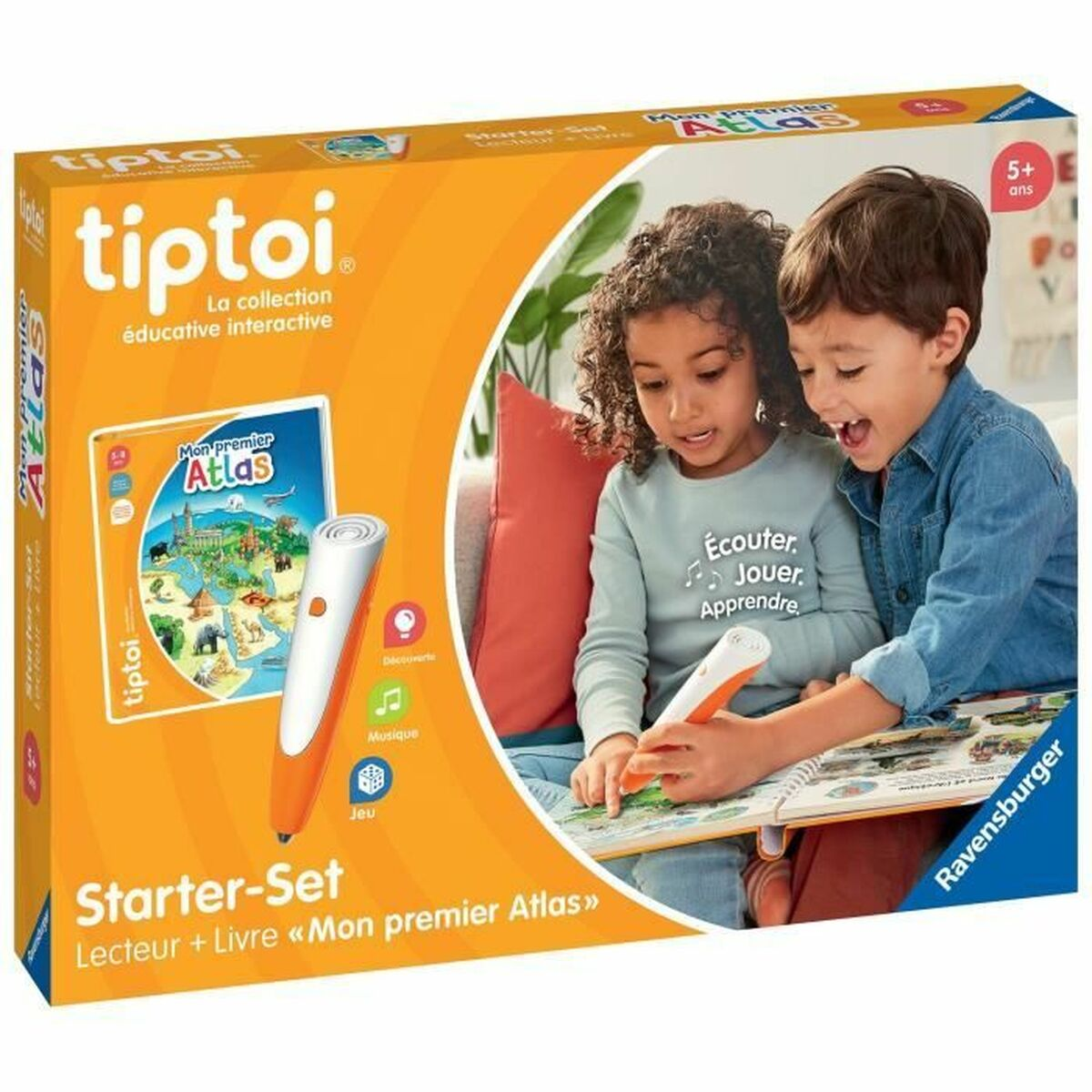 Tiptoi Starter Set con Atlas: Niños exploran el mundo jugando.