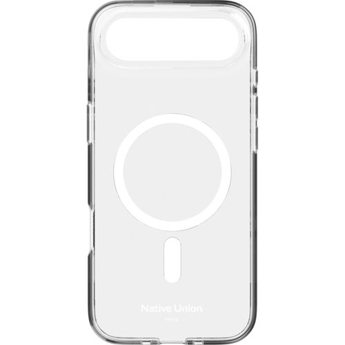 Custodia trasparente con anello magnetico e logo Native Union.