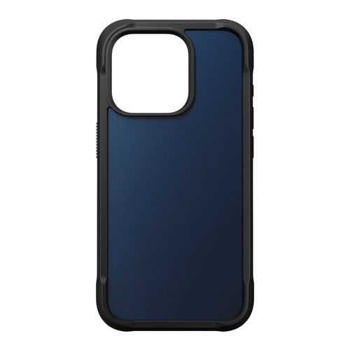 Custodia per telefono blu scuro con cornice nera.