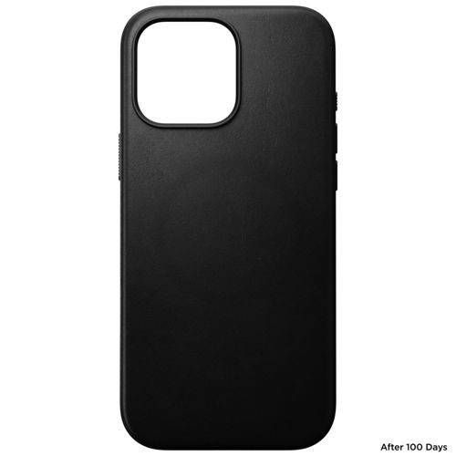 Custodia nera per telefono con ritaglio fotocamera, dopo 100 giorni.