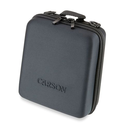 Una custodia Carson grigio scuro con chiusura a zip e manico superiore.