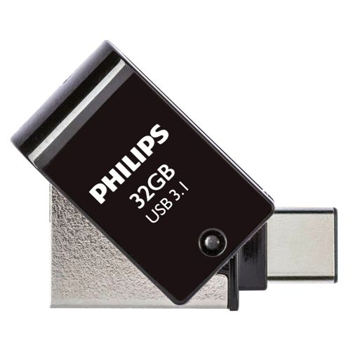 Pen drive USB Philips nero 32GB USB 3.1 con connettore USB-C.