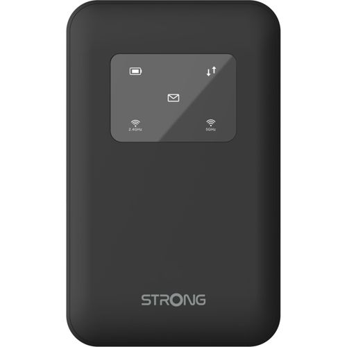 Un dispositivo WiFi móvil negro, rectangular y redondeado.