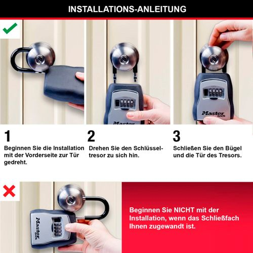 Instrucciones para instalar una caja de llaves en una puerta.