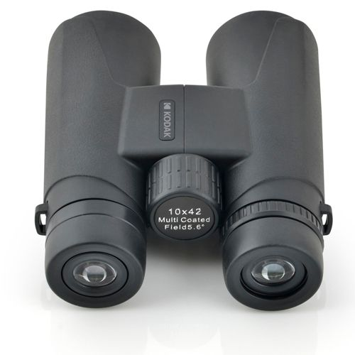 Schwarze Kodak Fernglas mit Fokusrad und Beschriftung 10x42.