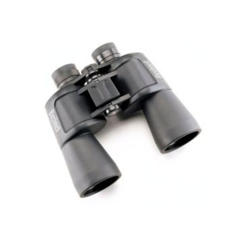 Binocolo nero Bushnell su sfondo bianco.