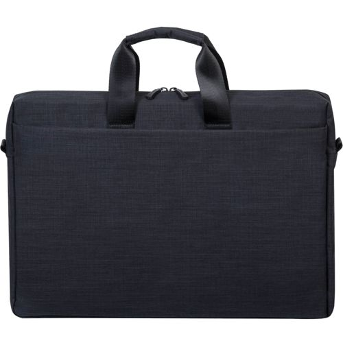 Dark gray laptop bag with handles and a zipper.