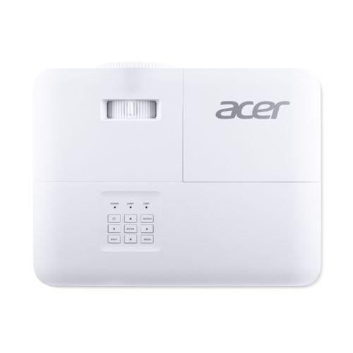 A white Acer projector featuring a focus wheel and control buttons.