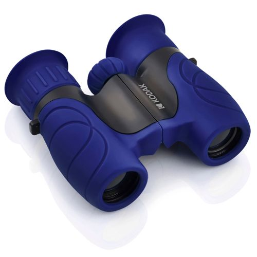 Binocolo Kodak blu e nero su sfondo bianco.