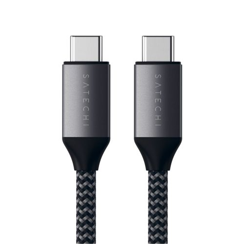 Due cavi USB-C Satechi grigi con cavo intrecciato