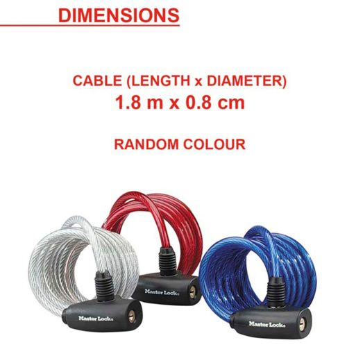 Tre lucchetti per bicicletta in argento, rosso e blu con serrature nere.