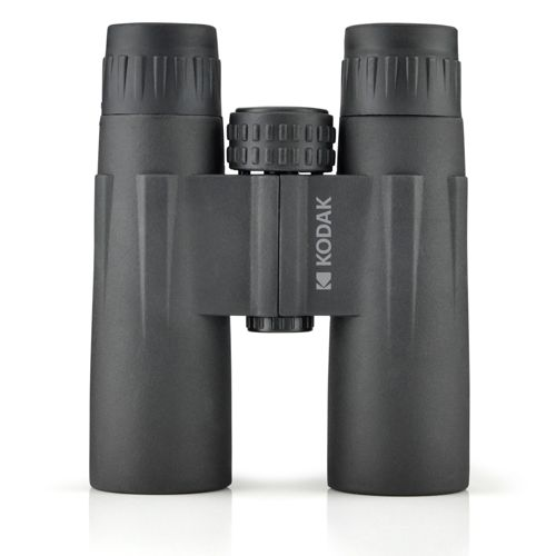Binocolo Kodak grigio con rotella di messa a fuoco e copriobiettivo.