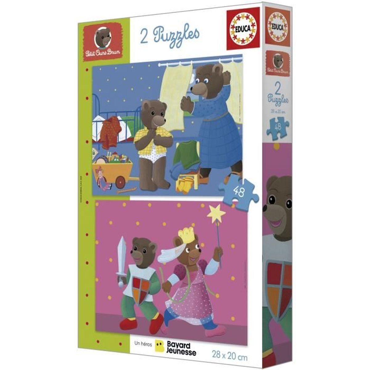 Due puzzle di orsi: orsi che si vestono e come cavaliere/principessa.