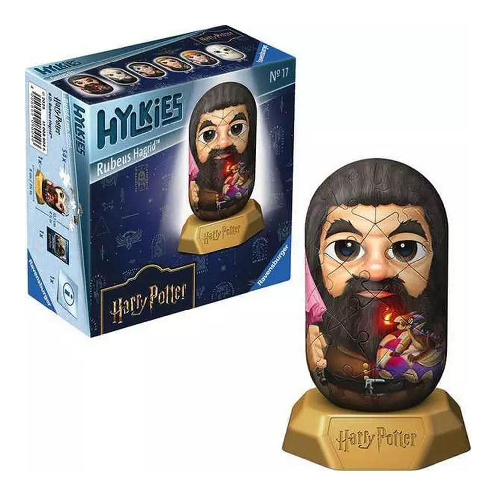 Figura puzzle 3D e scatola di Hagrid: a tema Harry Potter, dettagliata.