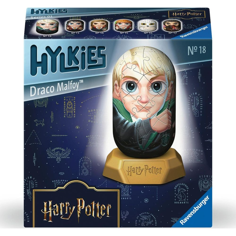 Scatola puzzle 3D Ravensburger Hykies Draco Malfoy con immagine.