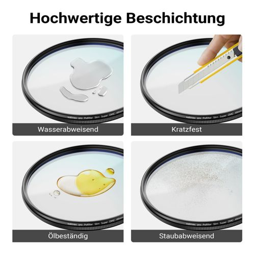 Hochwertige Beschichtung: Wasserabweisend, kratzfest, ölbeständig, staubabweisend.