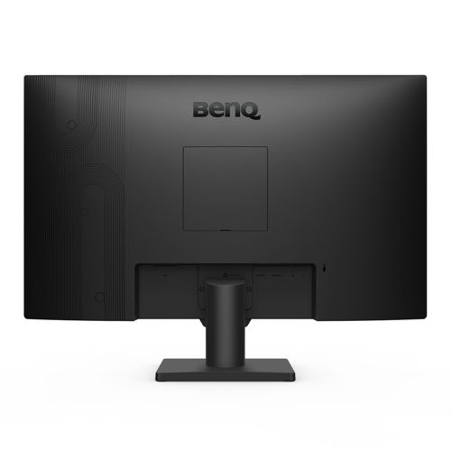 Tył czarnego monitora BenQ, z portami i podstawą.