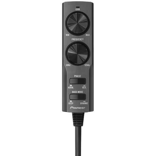 Ein grauer Pioneer-Regler mit Drehknöpfen für Gain und Frequenz.