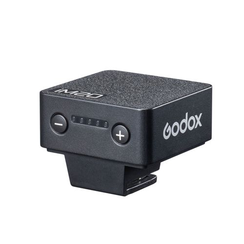 Petit appareil électronique noir avec inscriptions 'Godox' et 'IM20'.
