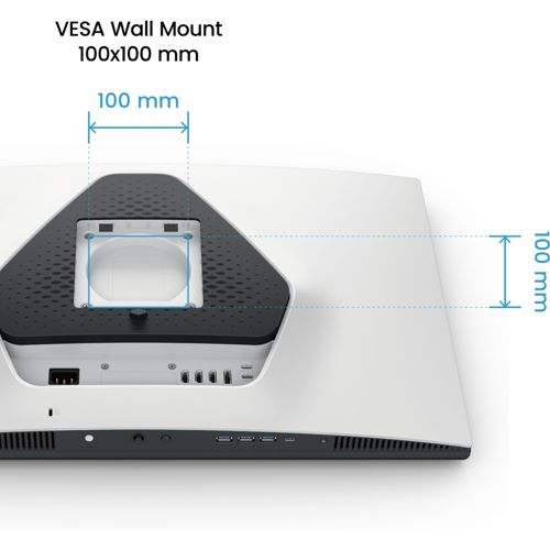 VESA Wall Mount 100x100 mm. Dimensions are indicated on the screen.
