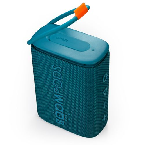 Haut-parleur bleu sarcelle avec boucle orange et 