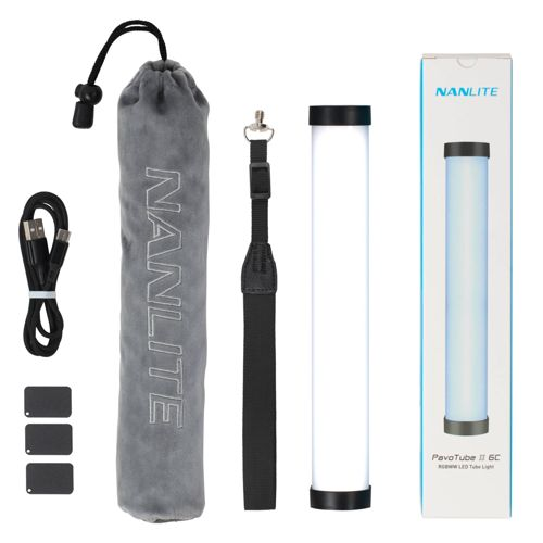 Nanlite PavoTube II 6C RGBWW LED Röhrenlicht-Kit mit Zubehör in Box.