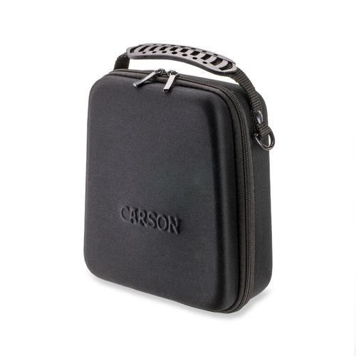 Schwarze Carson-Tasche mit Griff und Reißverschluss, auf weißem Hintergrund.