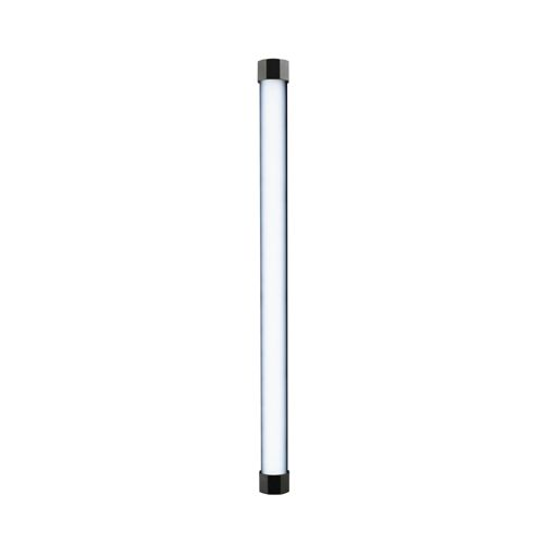 Ein langer, schmaler, vertikaler Stab mit Lichtern. Schwarz oben und unten.