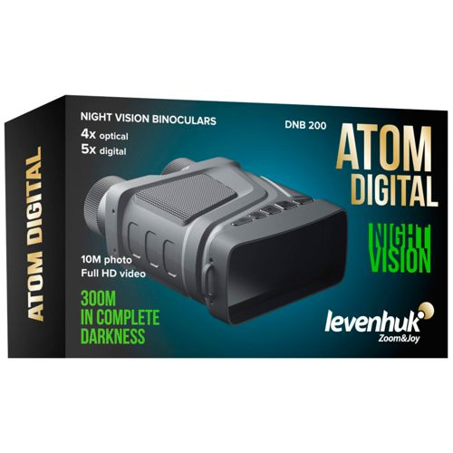 Scatola per binocolo a visione notturna ATOM DIGITAL DNB 200, 4x ottico, 5x.