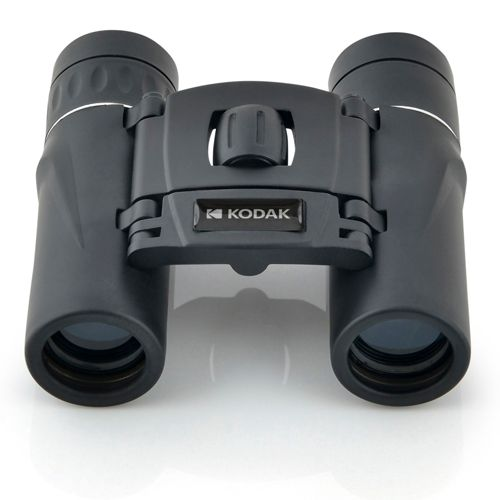 Binocolo Kodak nero su sfondo bianco.