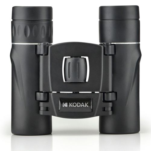 Binocolo Kodak nero con rotella di messa a fuoco e accenti argentati.