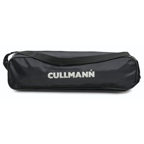 Schwarze Cullmann-Tasche mit Tragegriff und weißem Logo.