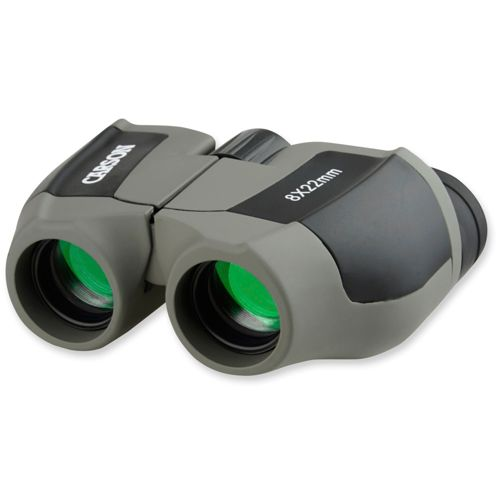 Binocolo Carson grigio e nero con lenti verdi e ingrandimento 8x22mm.