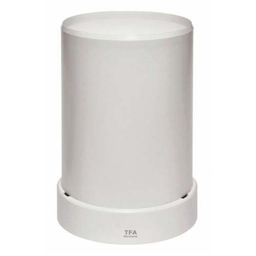 Un cylindre blanc avec une base plus large et le logo TFA.
