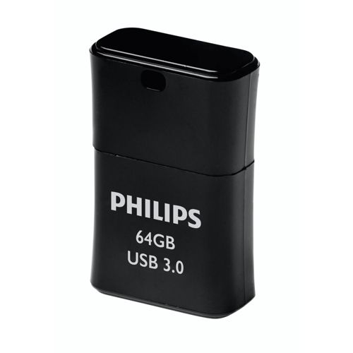 Schwarzer Philips USB-Stick mit 64 GB Speicherkapazität, USB 3.0.
