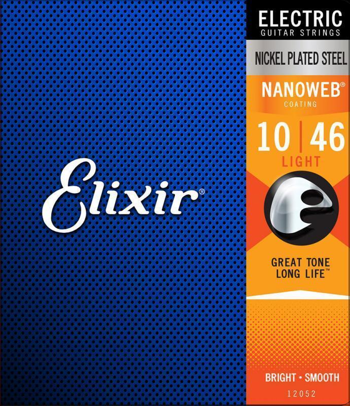Elixir Elektrik Gitar Telleri: Nanoweb kaplama, 10-46 ölçü, nikel kaplama çelik.