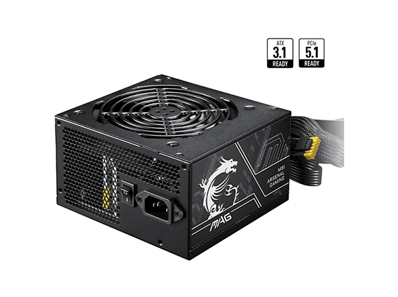 MSI Mag A750BN PCIE5 II 80+ Bronze 120 mm Fan 750 W Power Supply Siyah
