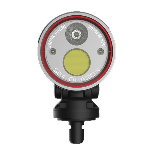 Silberne Tauchlampe mit rotem Ring, 5000K 90CRI und 3000LM 120°.