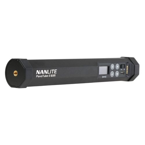 Tube lumineux LED Nanlite PavoTube II 6XR noir avec écran et boutons.