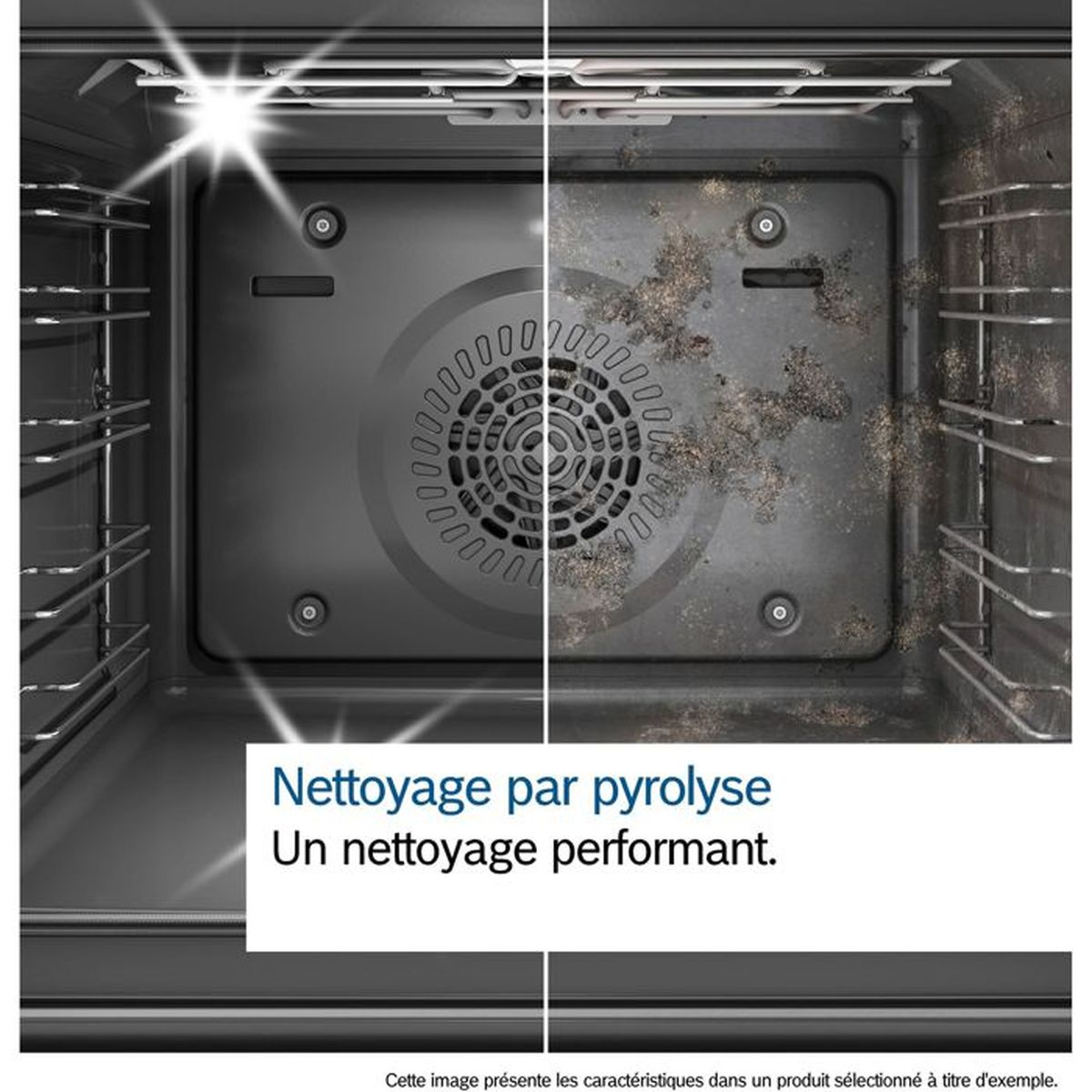 Confronto prima e dopo di un forno che mostra la pulizia pirolitica.