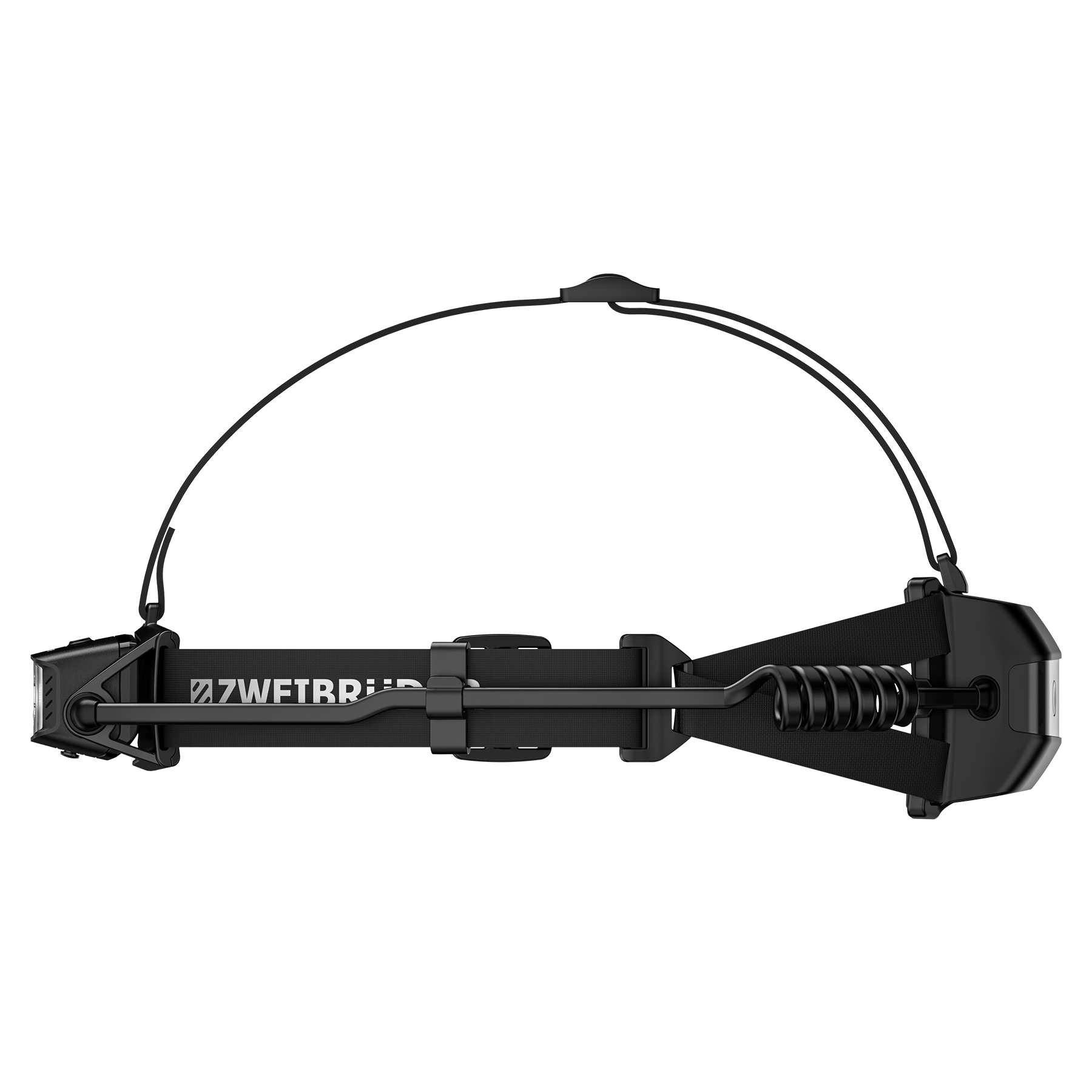 Schwarzes Stirnband mit Feder und dem Logo "ZWETBRD".