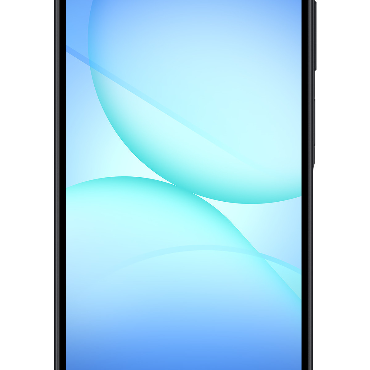 Uno smartphone con uno sfondo astratto blu e azzurro. Lo schermo mostra due cerchi sovrapposti.