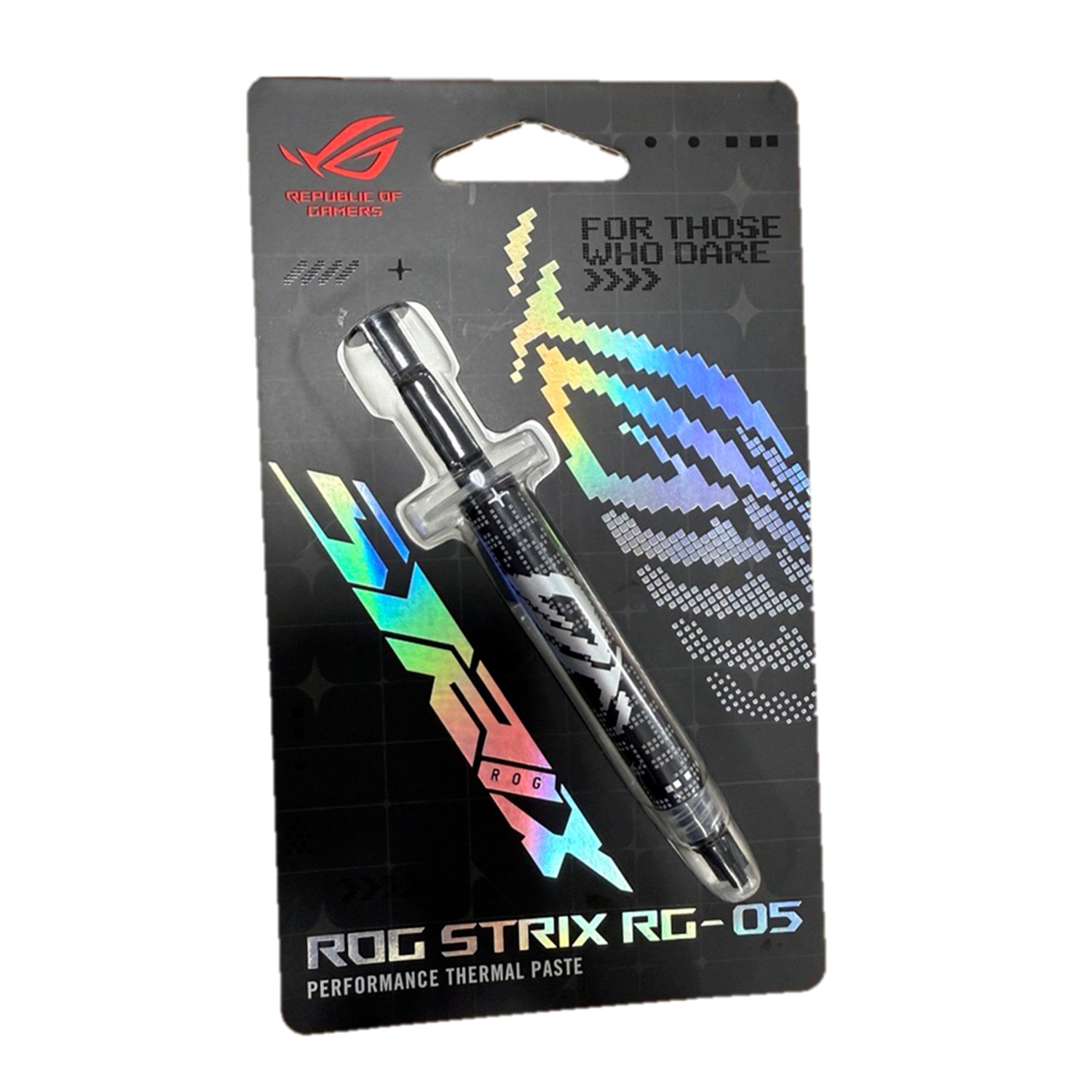 Verpackung für ROG Strix RG-05 Wärmeleitpaste mit Spritze.