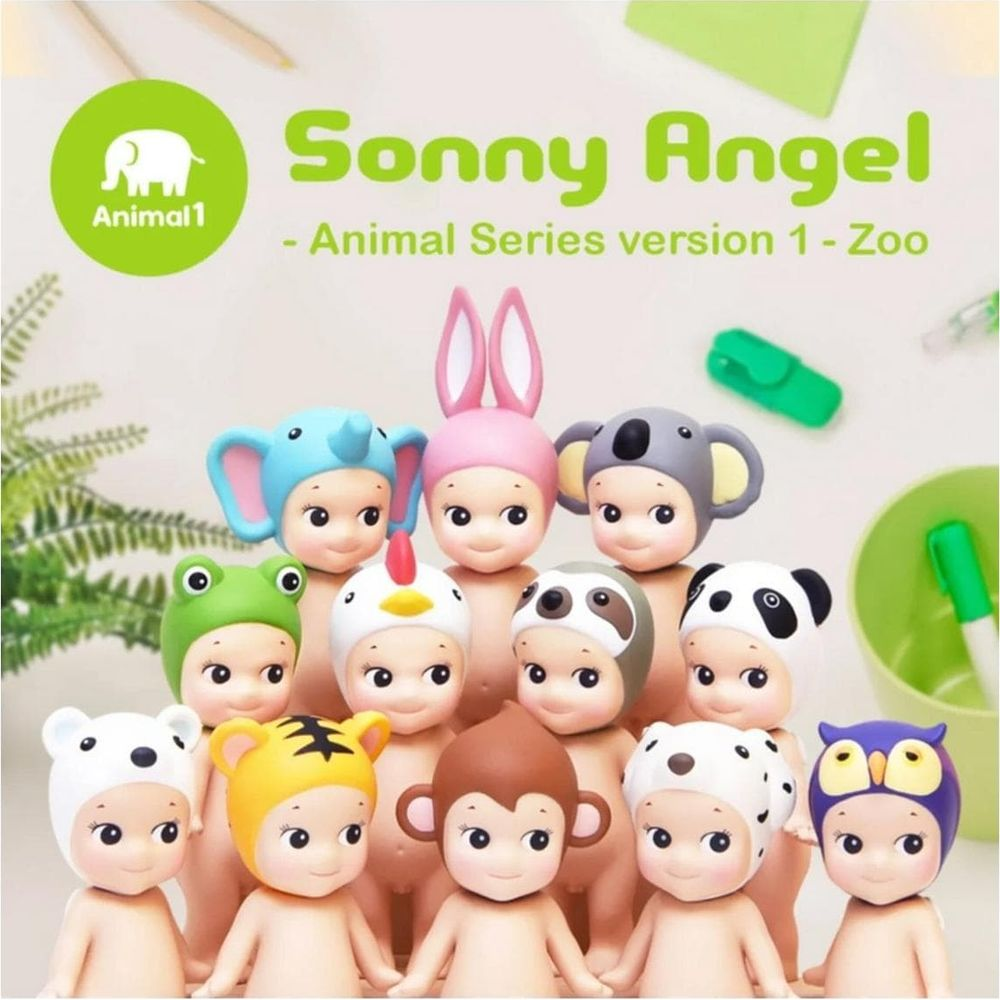 Sonny Angel Zoo Serie Figuren: Elefant, Hase, Koala, Frosch, Huhn, Faultier, Panda, Bär, Tiger, Affe, Dalmatiner, Eule.