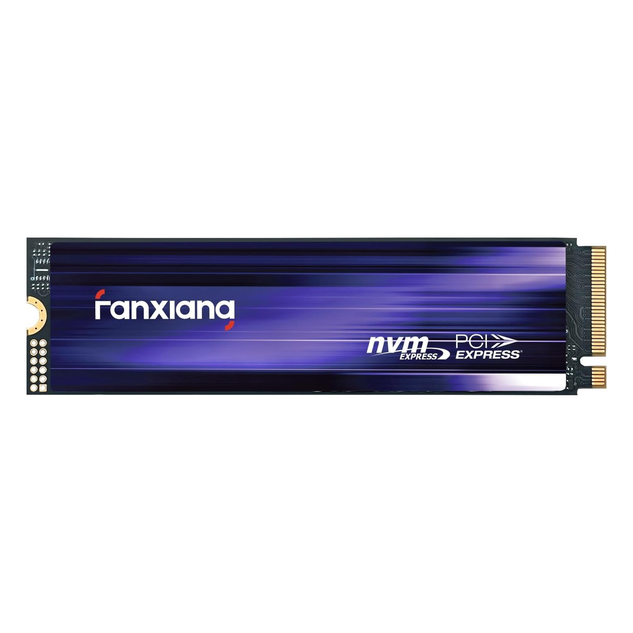 PCI-Express baskılı, mavi tasarımlı bir NVMe SSD.