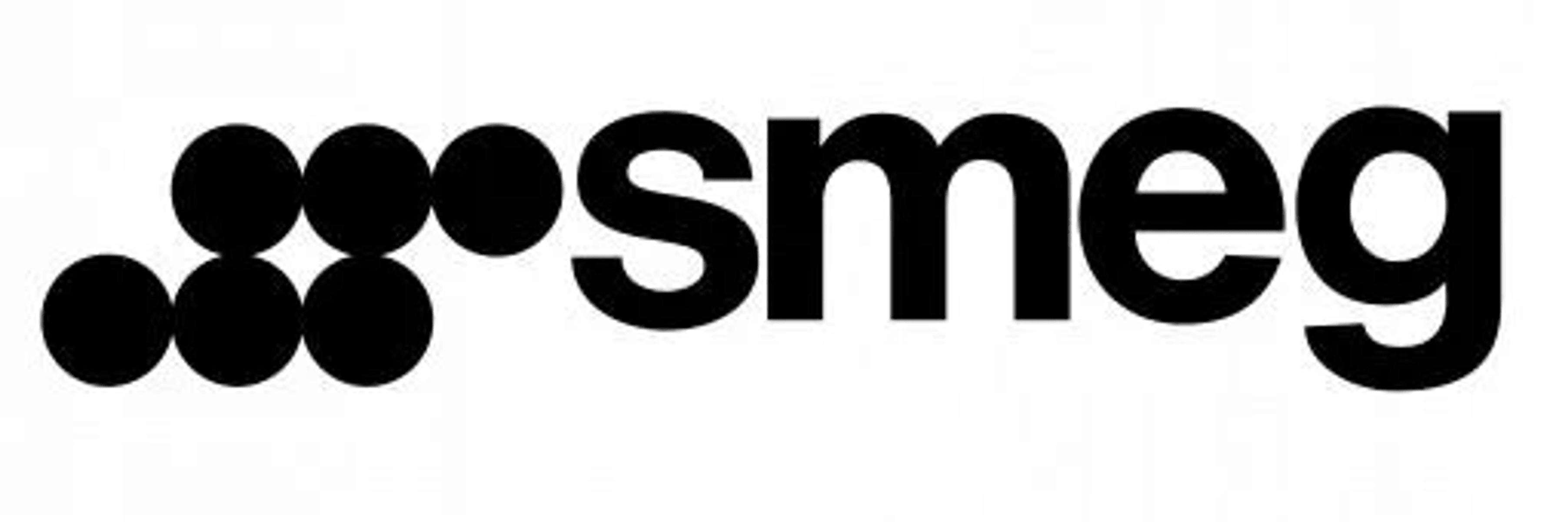 Logotipo negro con puntos y la palabra Smeg.