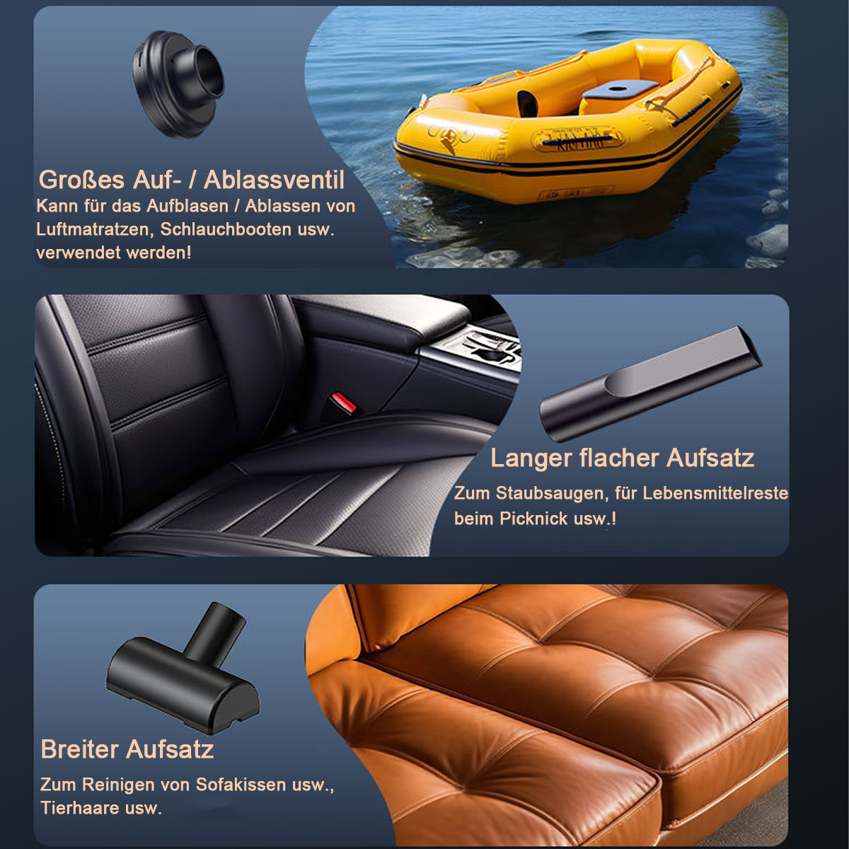Ventil für Schlauchboot, Auto-Innenraum und Sofa-Aufsatz.